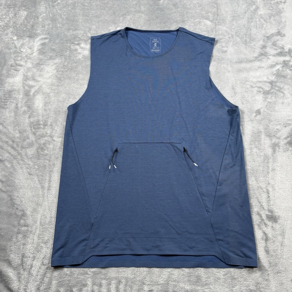 On Cloud Training Tank T Sleeveless Top Zip Pocket Lightweight Mens Size Medium